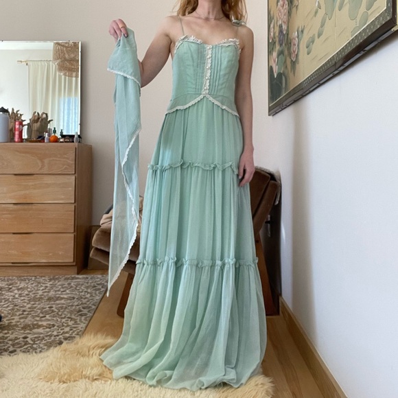 Vintage Blue Drews with Lacing w/ Shall - Picture 9 of 12